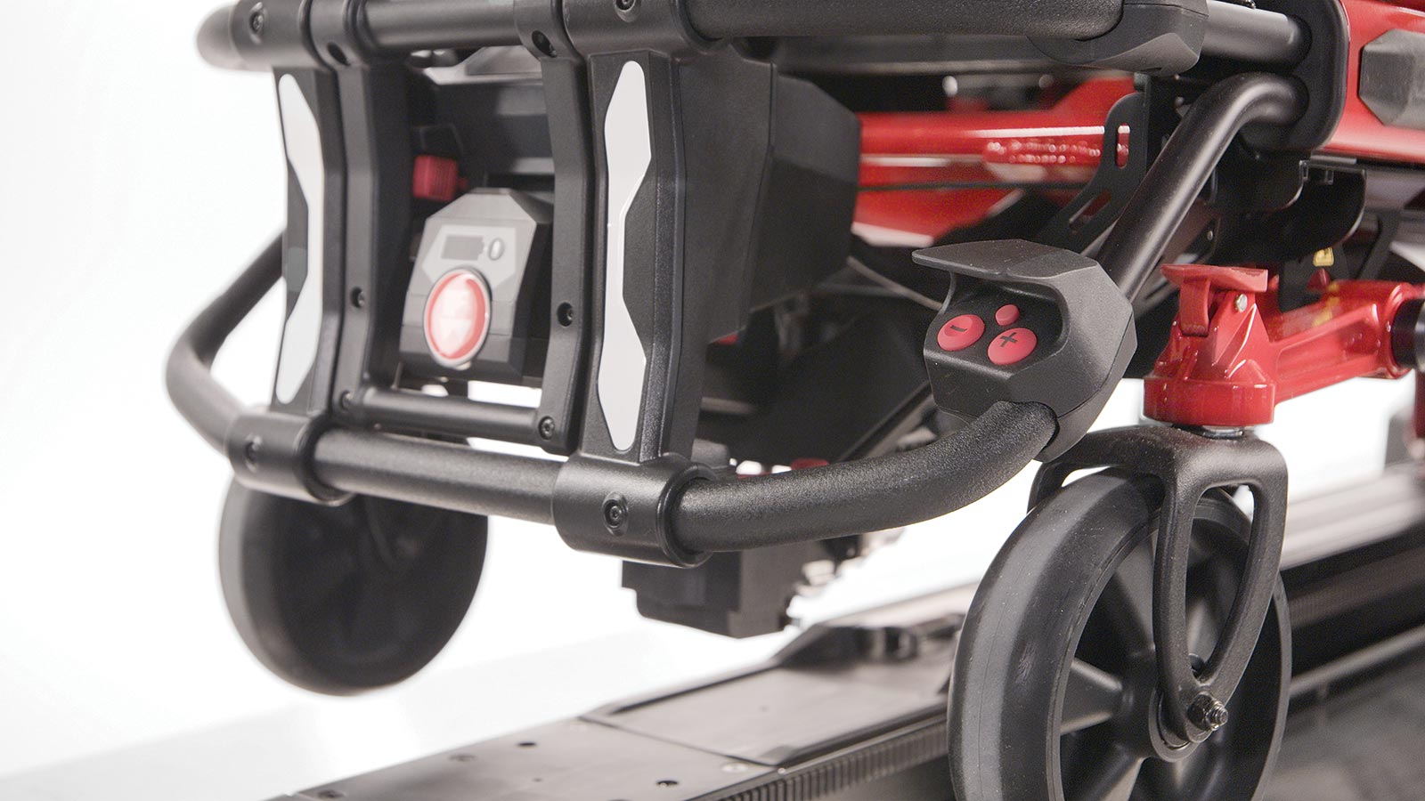 Close-up of the Ferno Power X2 controls while with the Ferno Power F2 loading system